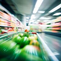 ai gegenereerd supermarkt wazig foto geschikt voor achtergrond