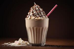 ai gegenereerd klassiek chocola milkshake genot foto