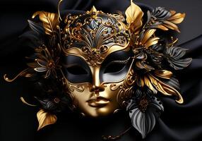 ai gegenereerd Venetiaanse carnaval kostuum masker. traditie en glamour. foto