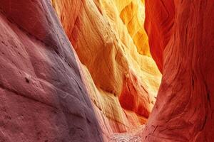 ai gegenereerd de helder kleuren van de vernietigd zandsteen rots in de Ravijn. Verenigde Staten van Amerika. Arizona foto