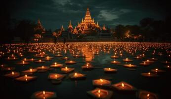 ai gegenereerd Thailand festival loy krathong. ai generatief foto