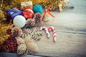 Kerstmis grens Aan hout - toon wijnoogst foto