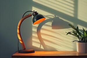 ai gegenereerd elegant modern bureau lamp. foto