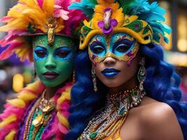 ai gegenereerd mardi gras masker kostuum, traditioneel carnaval ontwerp. generatief ai foto