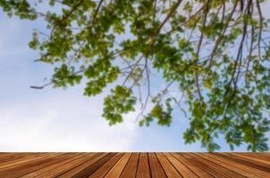 zomer achtergrond met houten planken foto