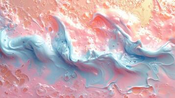 ai gegenereerd abstract getextureerde uitstrijkjes van olie verf met zacht perzik, roze en blauw pastel tonen. concept van artistiek achtergrond, kleur mengen, rustgevend achtergrond foto