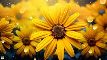 ai gegenereerd levendig geel madeliefje een symbool van zomer schoonheid in natuur foto