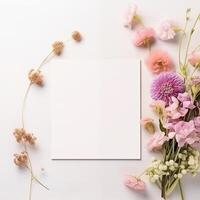 ai gegenereerd bloemen kader voorjaar mockup foto