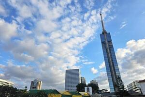 fukuoka toren waar is een beroemd mijlpaal van fukuoka, geopend in maart 17, 1989. foto