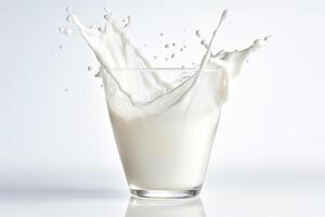 ai gegenereerd glas van melk geïsoleerd Aan wit achtergrond foto