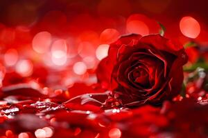ai gegenereerd voorraad foto en royalty beeld van rood roos achtergrond romantisch ai gegenereerd