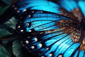 ai gegenereerd detailopname van vlinder Vleugels met getextureerde achtergrond foto