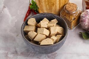 veganistisch keuken - biologisch tofu kaas foto