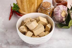 veganistisch keuken - biologisch tofu kaas foto