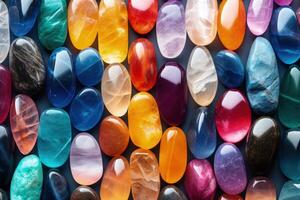 ai gegenereerd chakra Kristallen banier kleurrijk genezing stenen voor kristal genezing. foto