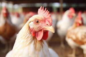 ai gegenereerd biologisch kip landbouw gezond voedsel voor allemaal foto