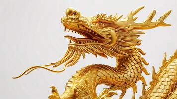 ai gegenereerd feestelijk Chinese draak, goud symbool van mooi zo fortuin, nieuw jaar concept foto