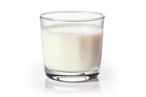 ai gegenereerd melk en yoghurt in glas Aan wit achtergrond. foto