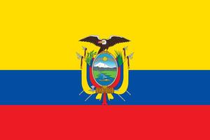 de officieel stroom vlag van republiek van Ecuador. staat vlag van Ecuador. illustratie. foto