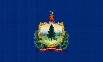vlag van Vermont Verenigde Staten van Amerika staat Aan een getextureerde achtergrond. concept collage. foto