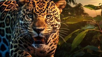 ai gegenereerd jaguar hoog kwaliteit beeld foto