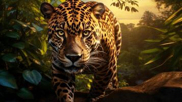 ai gegenereerd jaguar hoog kwaliteit beeld foto