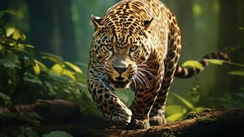 ai gegenereerd jaguar hoog kwaliteit beeld foto