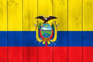 vlag van republiek van Ecuador Aan een getextureerde achtergrond. concept collage. foto