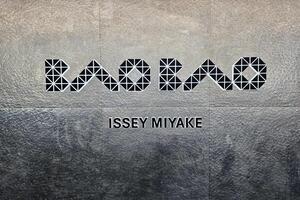 fukuoka, Japan november 19, 2023 bao bao issey miyake teken. het is een beroemd merk van Japans Tassen. foto
