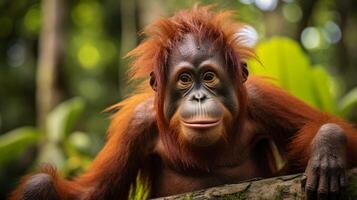 ai gegenereerd orangoetan hoog kwaliteit beeld foto