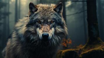 ai gegenereerd wolf hoog kwaliteit beeld foto