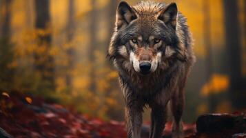 ai gegenereerd wolf hoog kwaliteit beeld foto