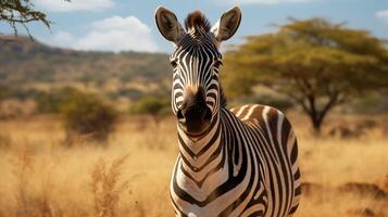 ai gegenereerd zebra hoog kwaliteit beeld foto