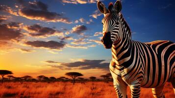 ai gegenereerd zebra hoog kwaliteit beeld foto