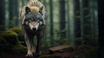 ai gegenereerd wolf hoog kwaliteit beeld foto