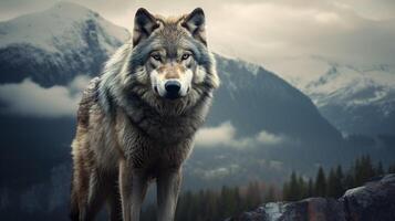 ai gegenereerd wolf hoog kwaliteit beeld foto