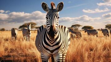 ai gegenereerd zebra hoog kwaliteit beeld foto