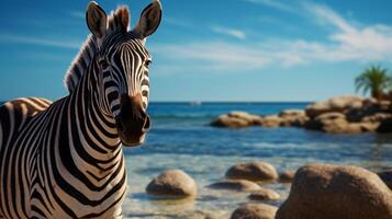 ai gegenereerd zebra hoog kwaliteit beeld foto