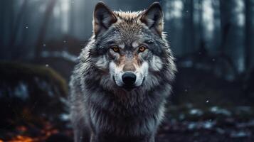 ai gegenereerd wolf hoog kwaliteit beeld foto