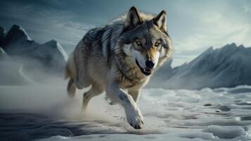 ai gegenereerd wolf hoog kwaliteit beeld foto