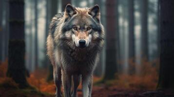 ai gegenereerd wolf hoog kwaliteit beeld foto