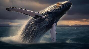 ai gegenereerd walvis hoog kwaliteit beeld foto