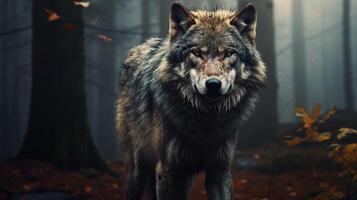 ai gegenereerd wolf hoog kwaliteit beeld foto