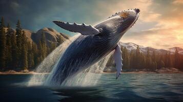 ai gegenereerd walvis hoog kwaliteit beeld foto