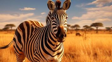 ai gegenereerd zebra hoog kwaliteit beeld foto