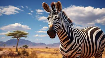 ai gegenereerd zebra hoog kwaliteit beeld foto