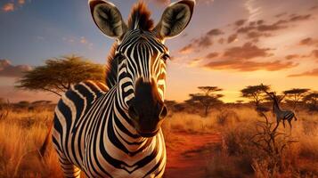 ai gegenereerd zebra hoog kwaliteit beeld foto