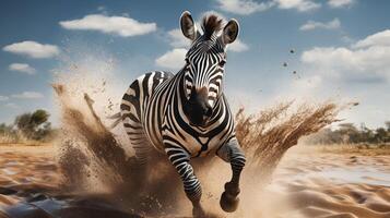 ai gegenereerd zebra hoog kwaliteit beeld foto