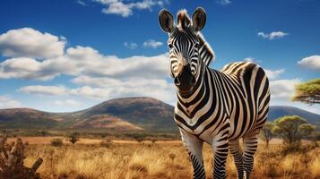 ai gegenereerd zebra hoog kwaliteit beeld foto