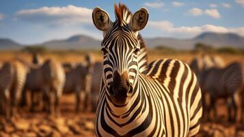 ai gegenereerd zebra hoog kwaliteit beeld foto